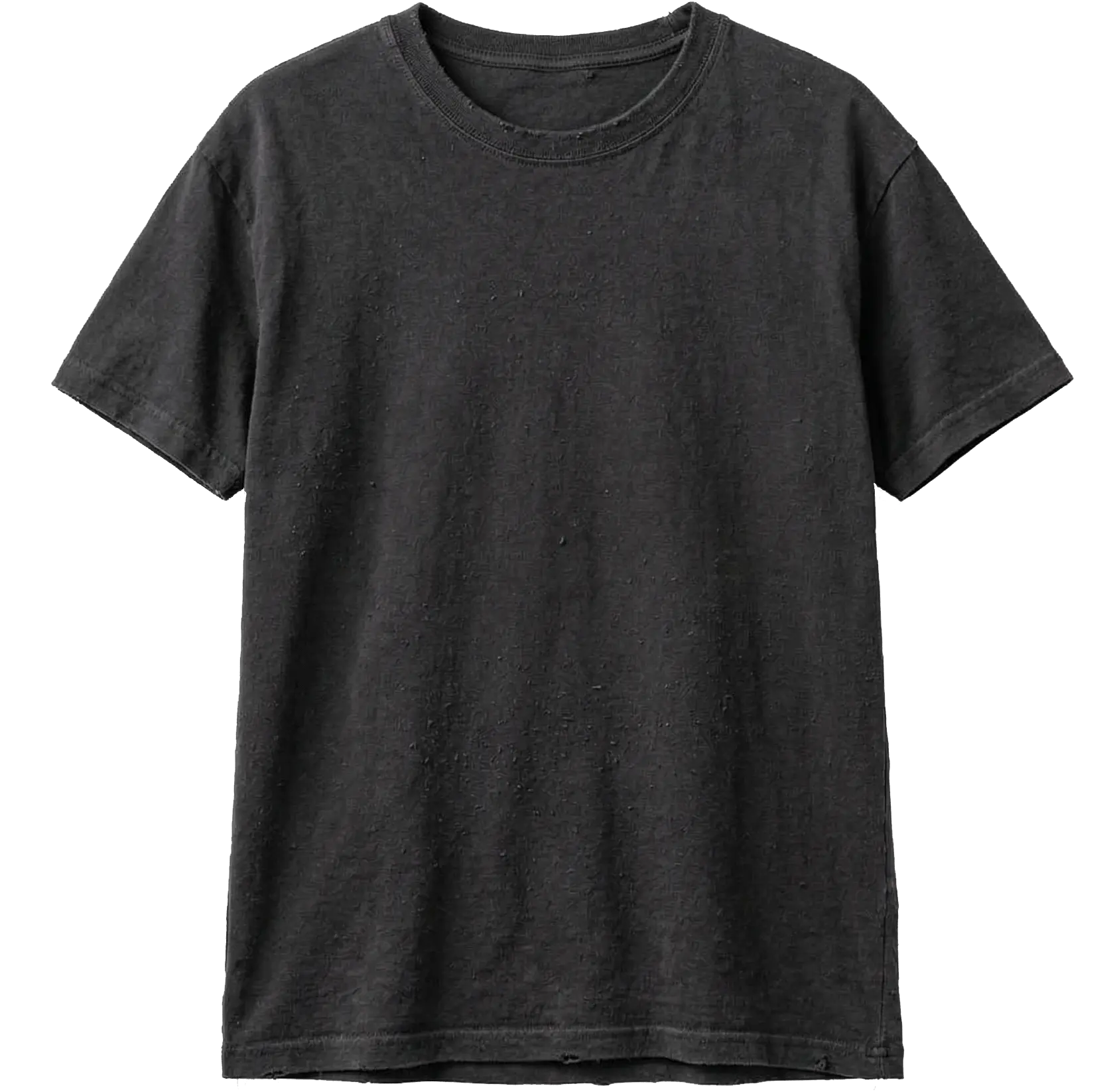 Camiseta comum com tecido inferior, perda de estrutura e menor durabilidade